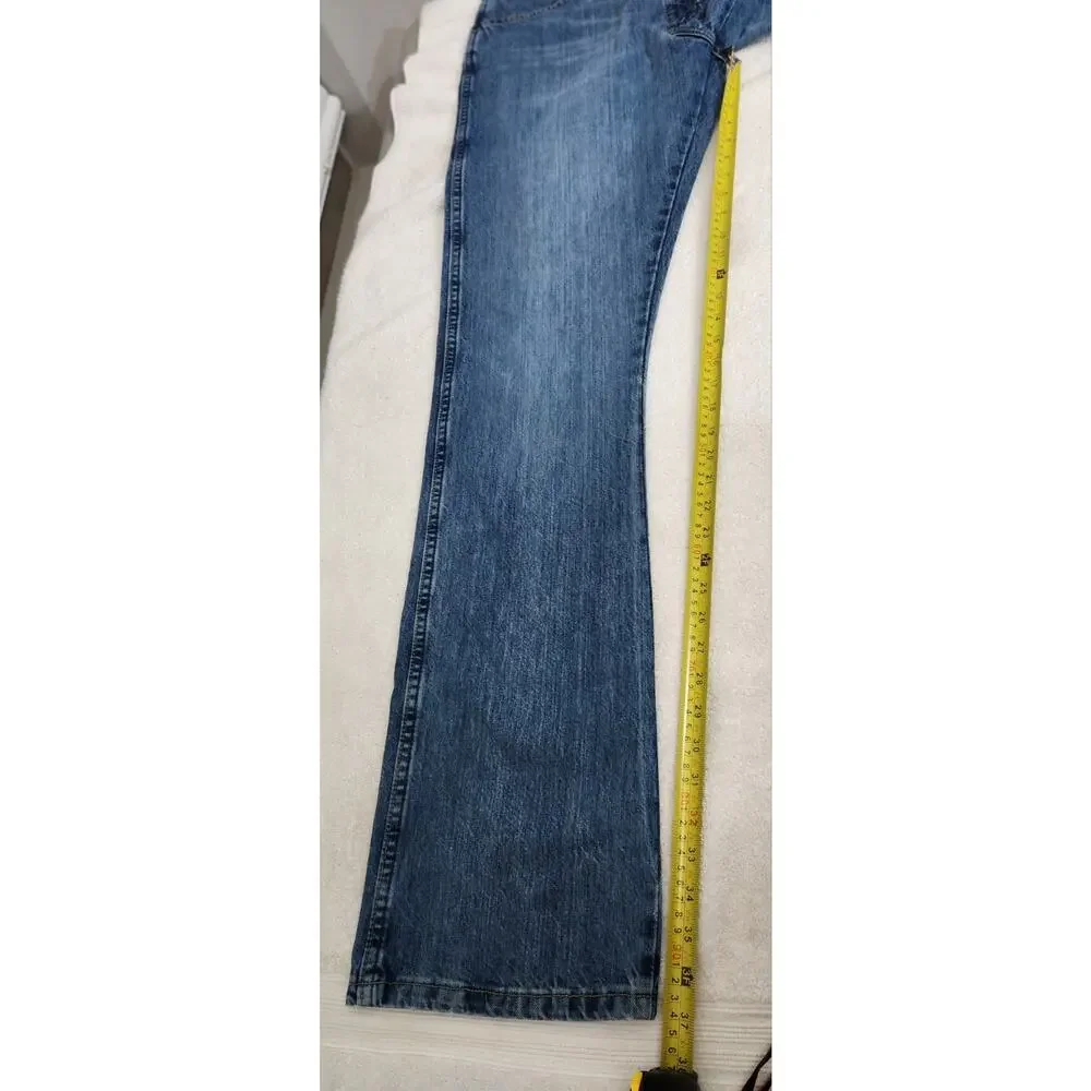 Wrangler Retro Slim Boot Jeans Mens 36x38 Blue Denim Western Cowboy Straight Leg